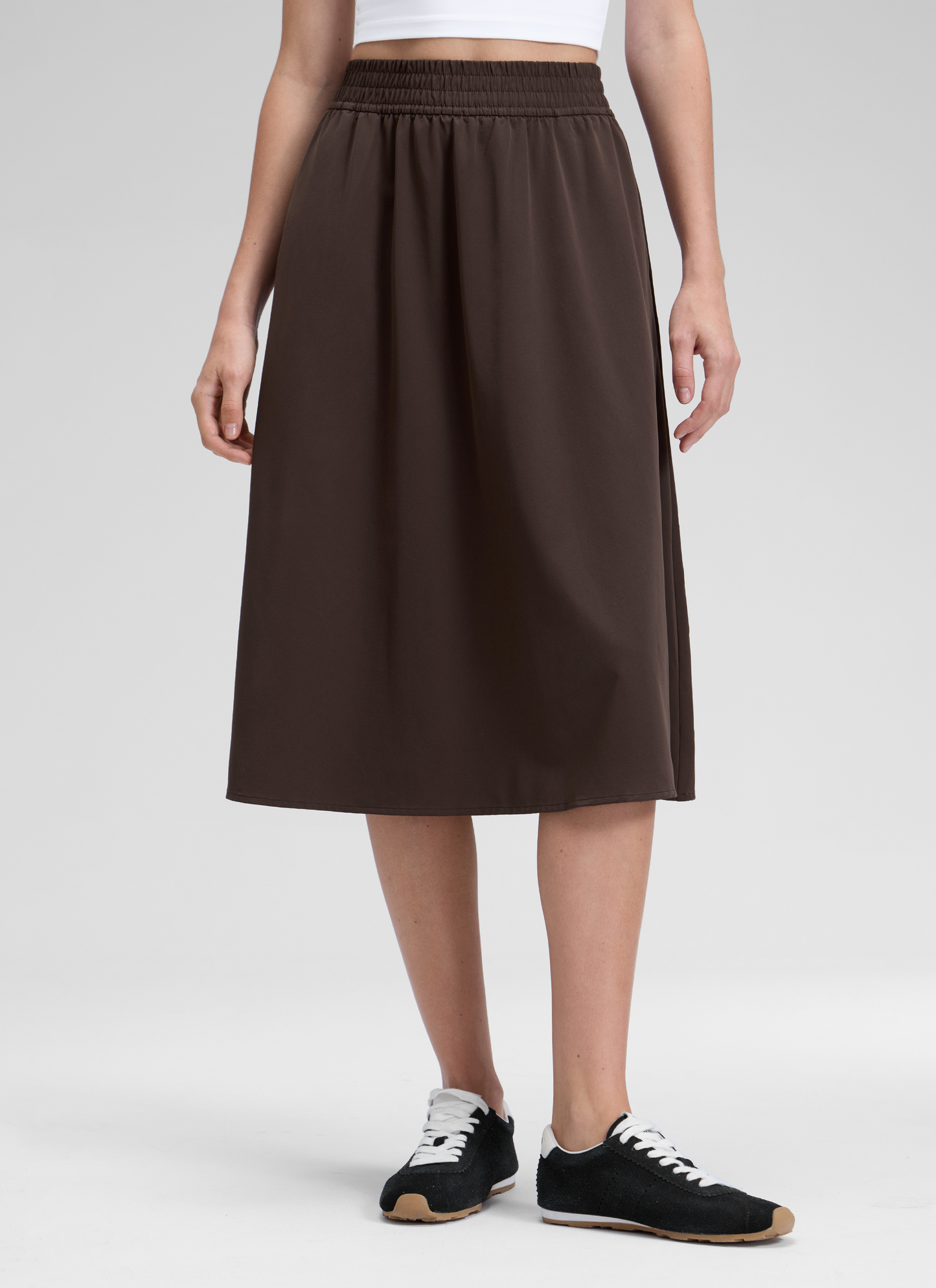 Feathery-Fit Stretchy Side Pocket Skirt