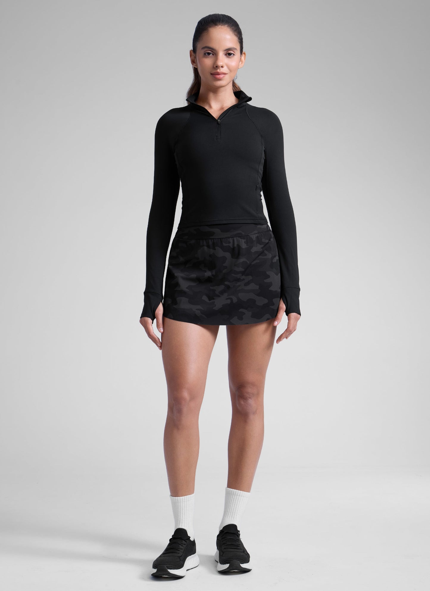 A Line High Rise Pocket Side Slit Skirt 14.5''