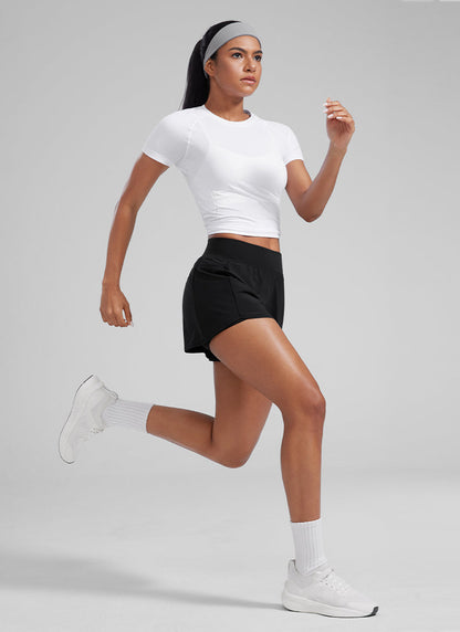 Feathery-Fit Soft 2 in 1 Zip Pocket Short  3"