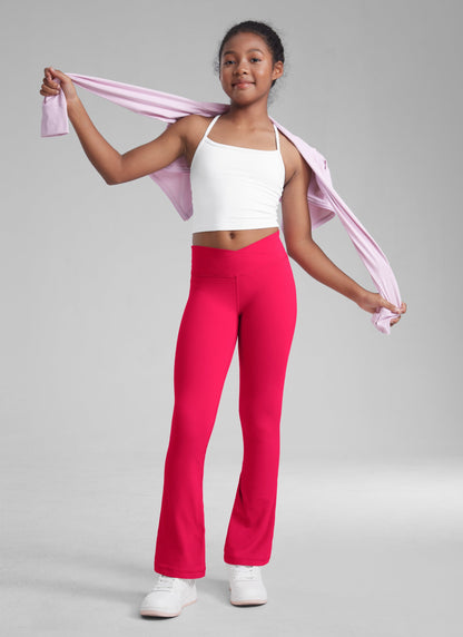 Butterluxe Girls Crossover Flare Leggings