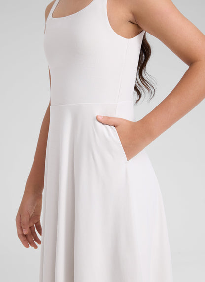 Girls Cloudweight Double Lined Pocket Midi Dress