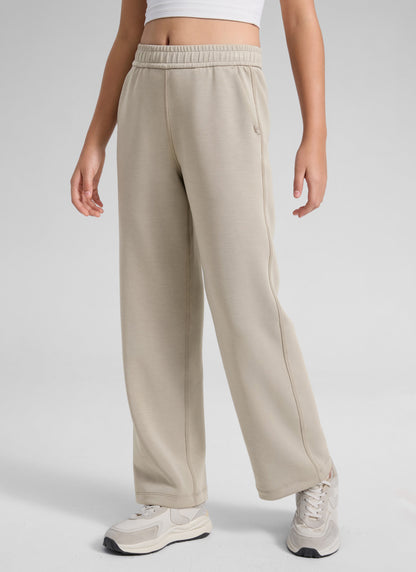 SoftAura Girls High Rise Wide Leg Sweatpant