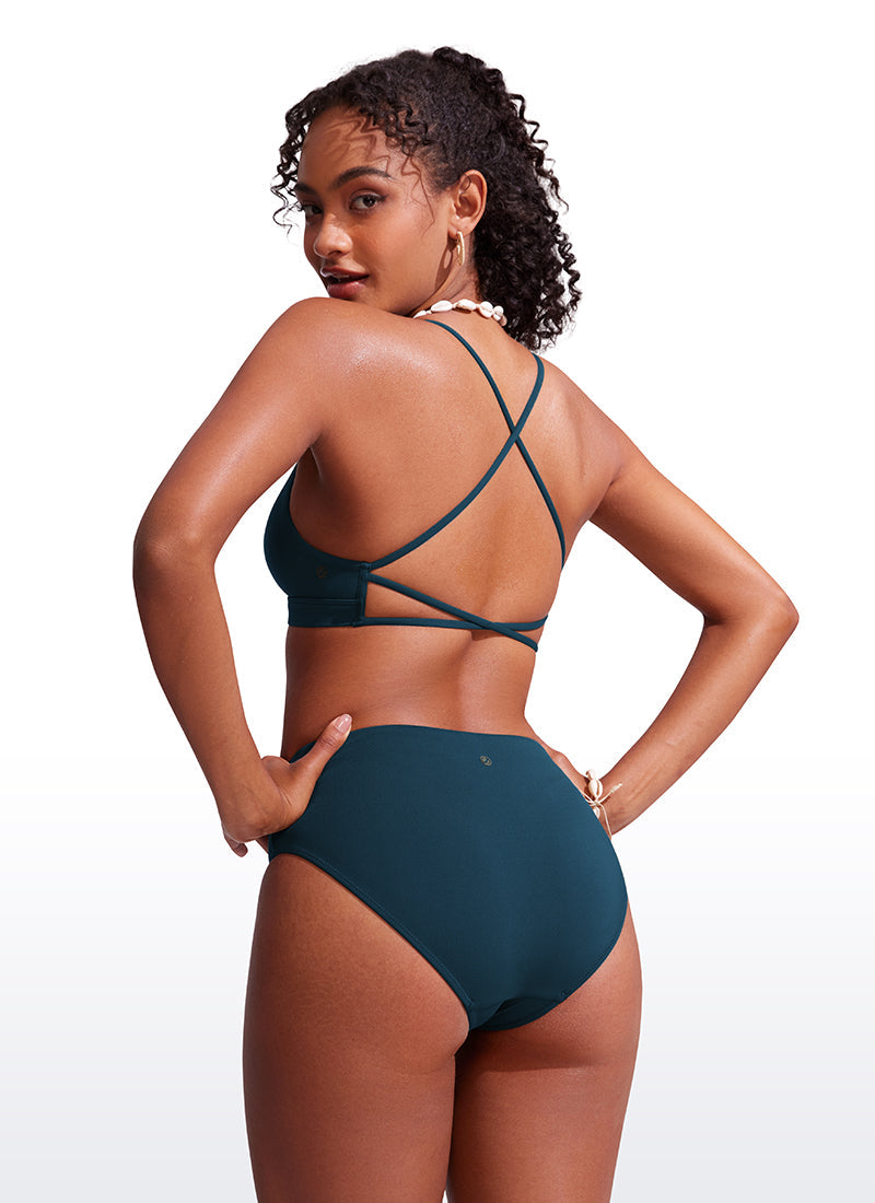 Sunshine Criss Cross Back V Neck Bikini Top