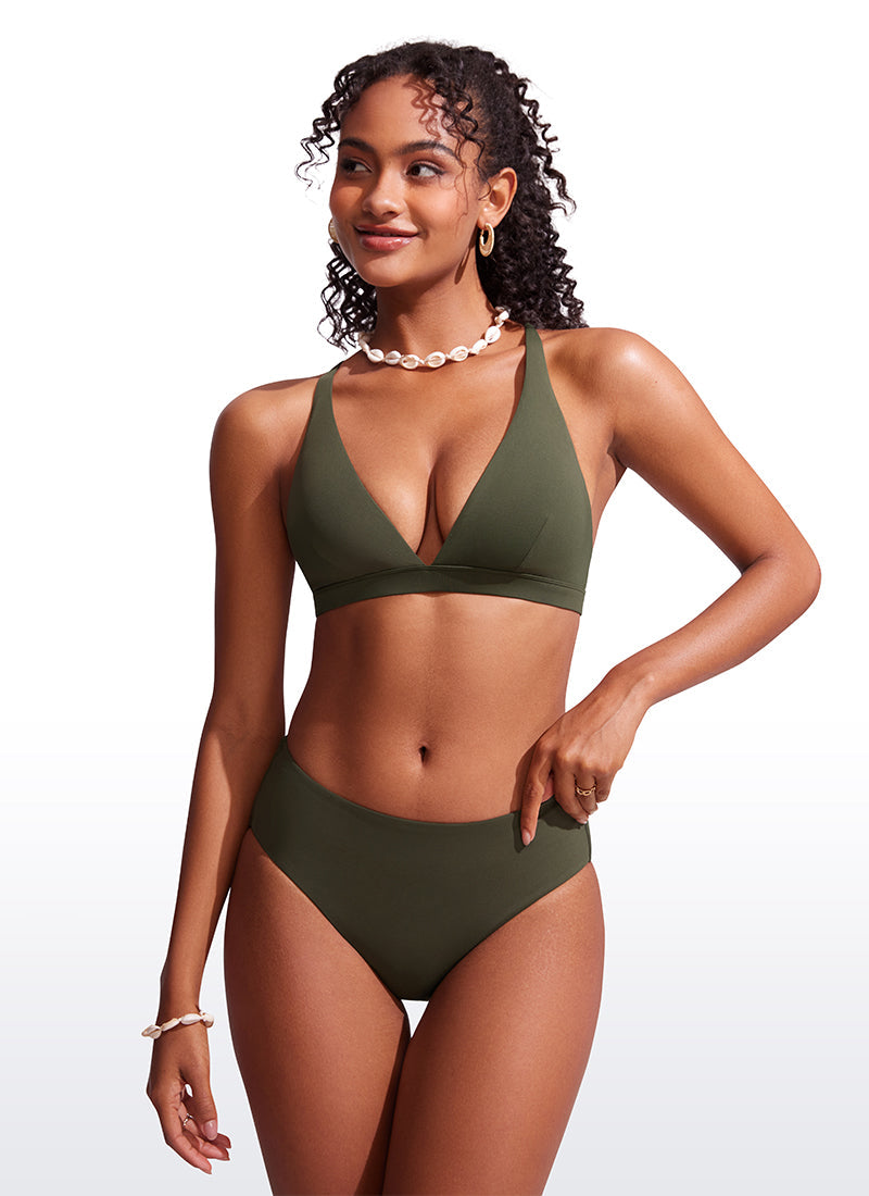 Sunshine Criss Cross Back V Neck Bikini Top