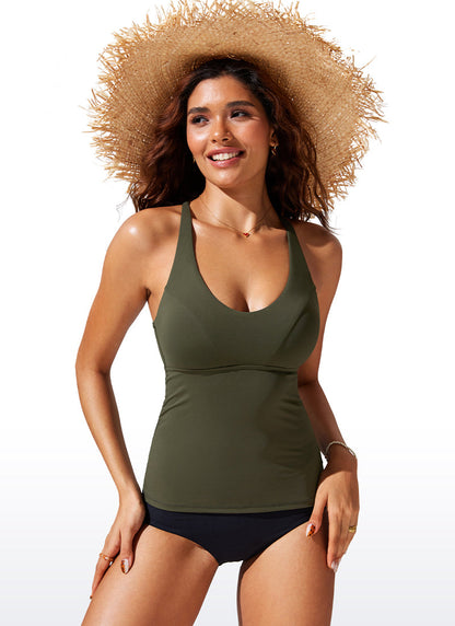 Sunshine Cross Back Tankini Top