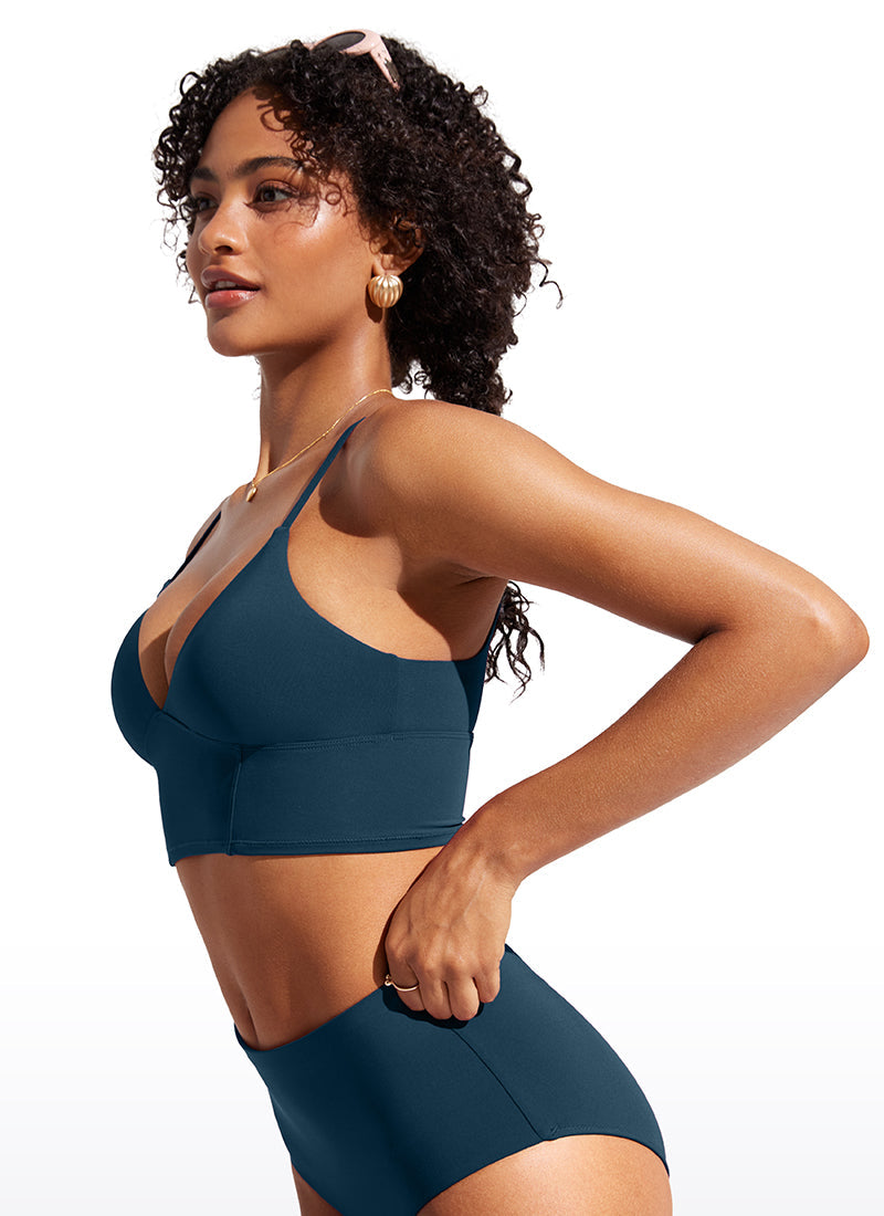 Sunshine Deep V Neck Strappy Bikini Top