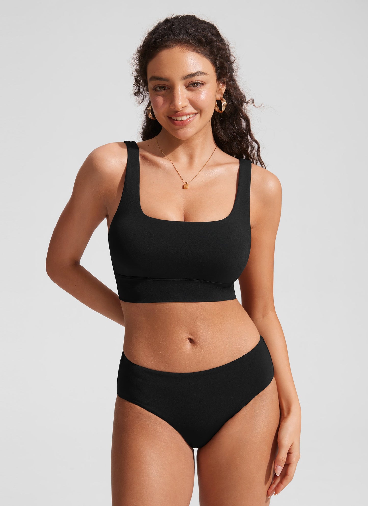 Supportive Modest Wide Straps Bikini Top