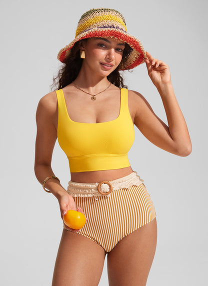 Supportive Modest Wide Straps Bikini Top