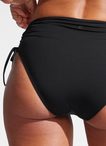 Adjustable Ruched Side Tie Bikini Bottom