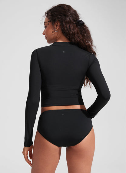 UPF 50+ Cropped Rashguard Swimsuit Top
