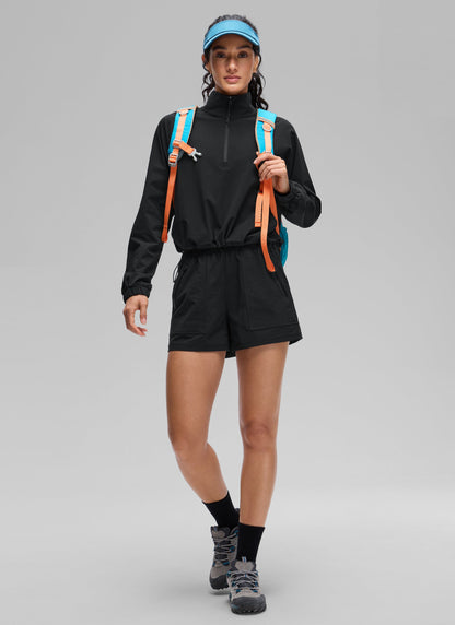 Half Zip Lightweight Pocket Long Sleeve