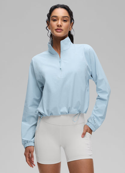 Half Zip Lightweight Pocket Long Sleeve