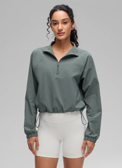 Half Zip Lightweight Pocket Long Sleeve