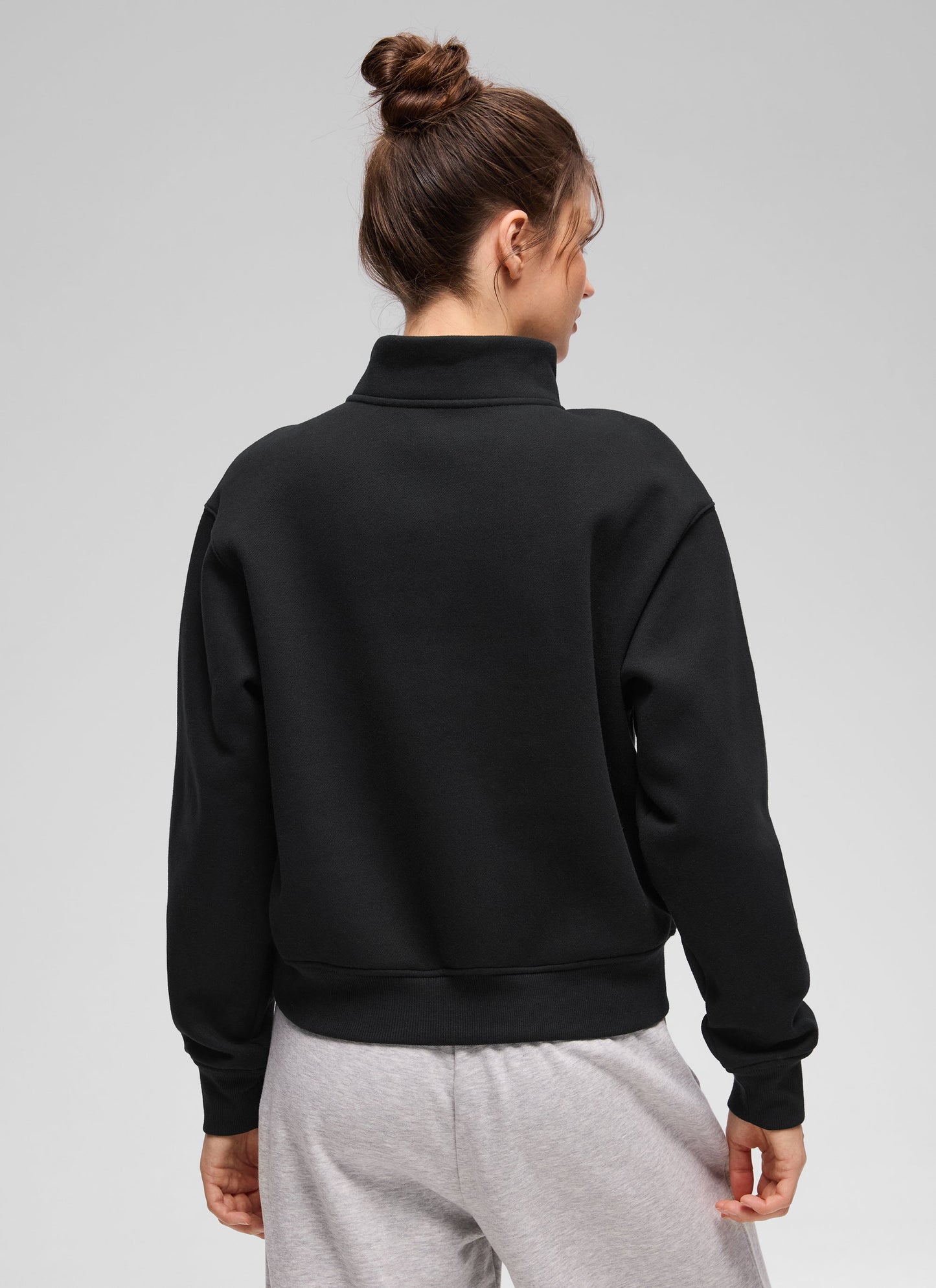 Fleece Lined Half Zip Funnel neck Sweatshirt
