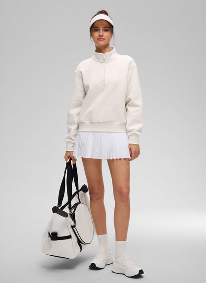 Fleece Lined Half Zip Funnel neck Sweatshirt