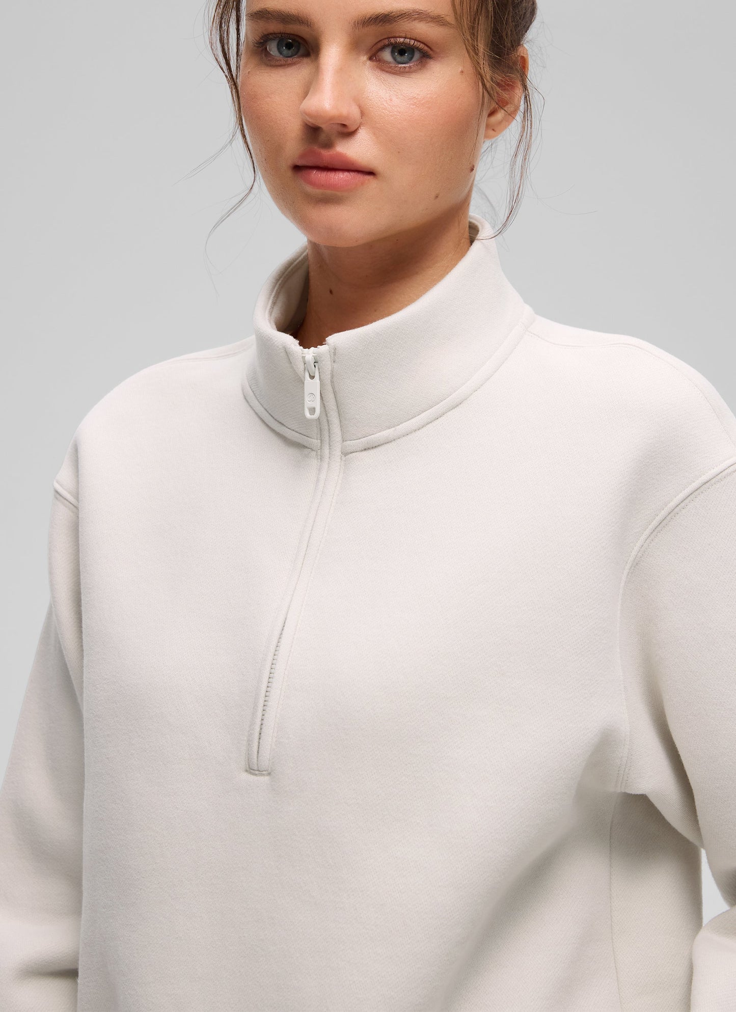 Fleece Lined Half Zip Funnel neck Sweatshirt