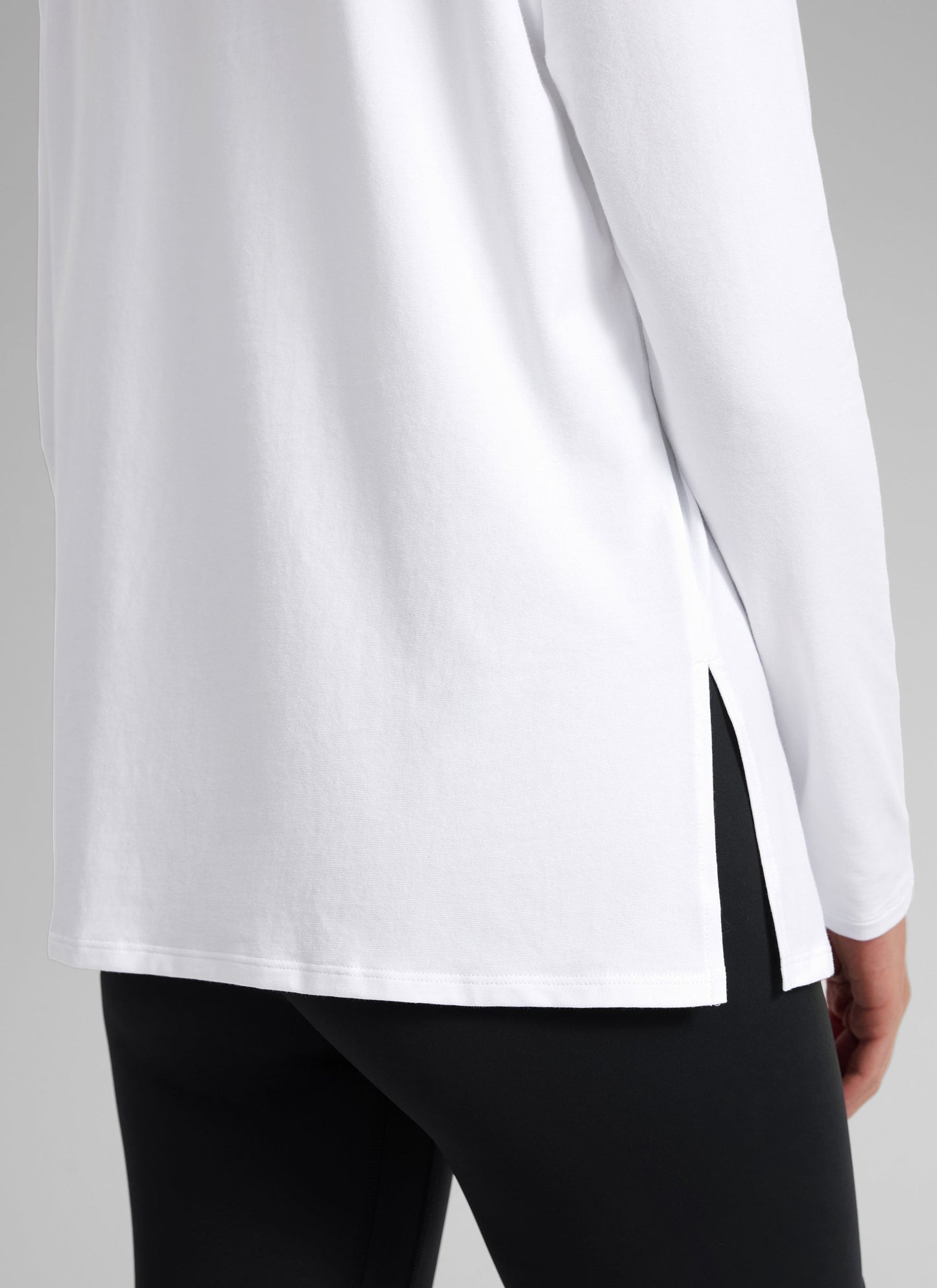 Cotton-Blend Boat Neck Long Sleeve