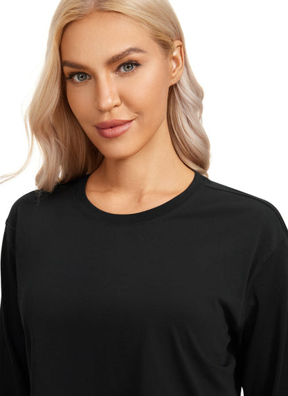 Pima Cotton Cropped Long Sleeve