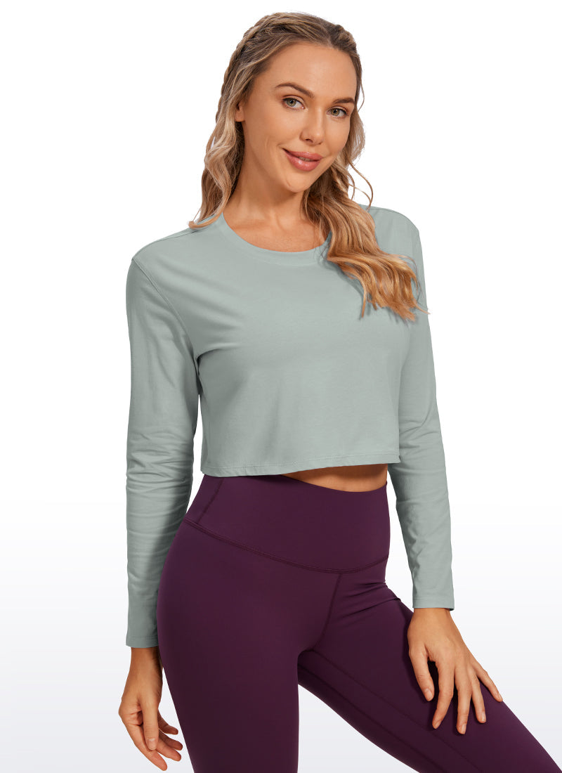 Pima Cotton Cropped Long Sleeve