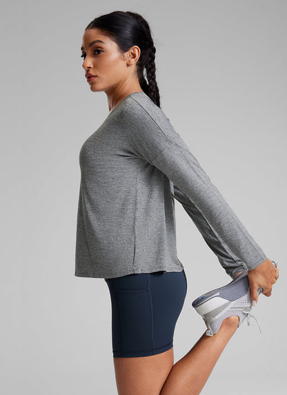 UPF 50+ Lightweight Heather Cropped Long Sleeves