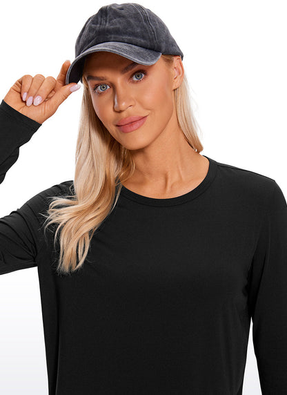 Pima Cotton Cropped Classic Fit Long Sleeve