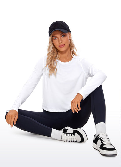 Pima Cotton Cropped Classic Fit Long Sleeve