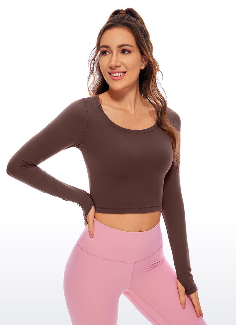 Butterluxe Scoop Neck Cropped Long Sleeve