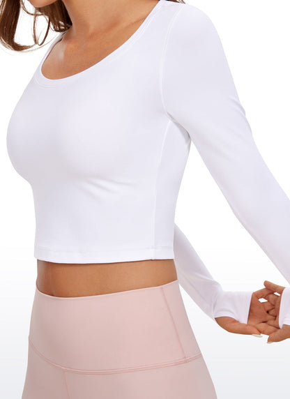 Butterluxe Scoop Neck Cropped Long Sleeve