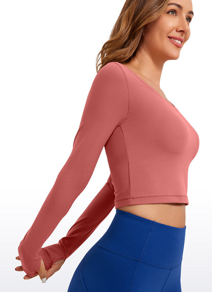 Butterluxe Scoop Neck Cropped Long Sleeve