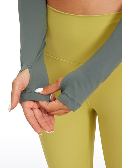 Butterluxe Scoop Neck Cropped Long Sleeve