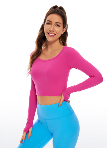 Butterluxe Scoop Neck Cropped Long Sleeve