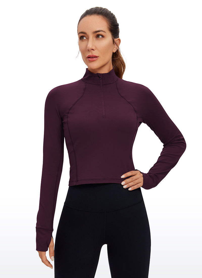 Butterluxe Half Zip Cropped Long Sleeve