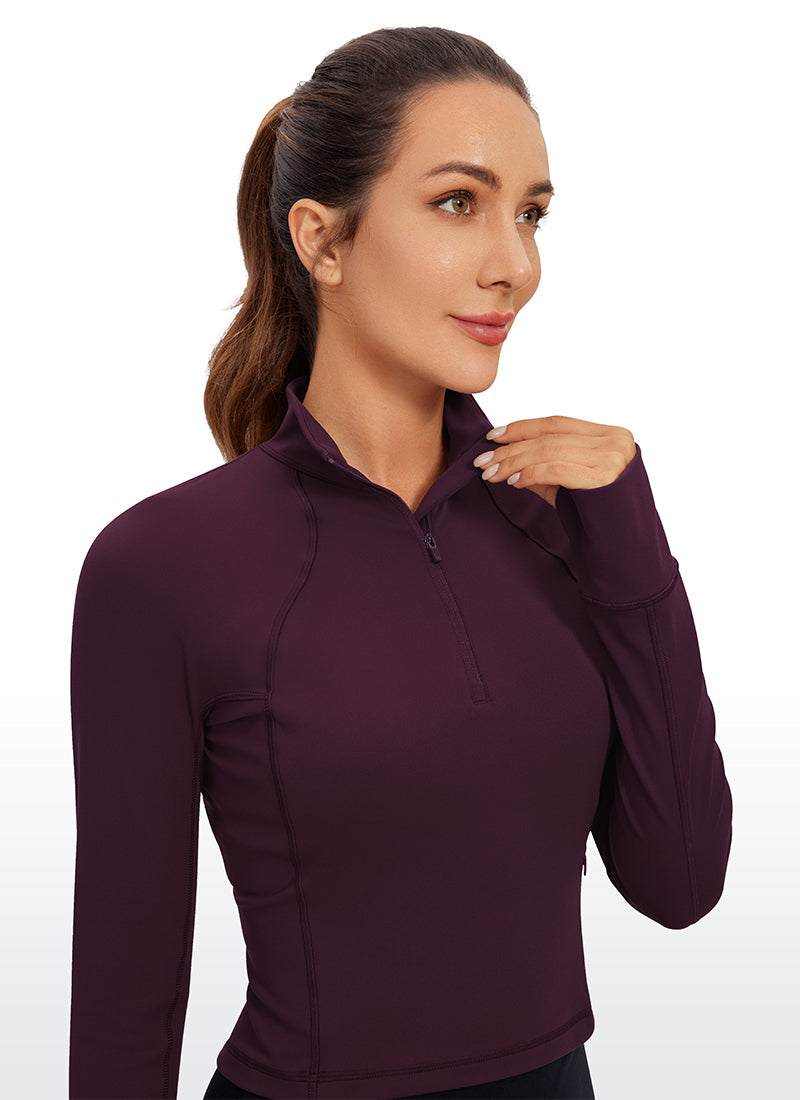 Butterluxe Half Zip Cropped Long Sleeve