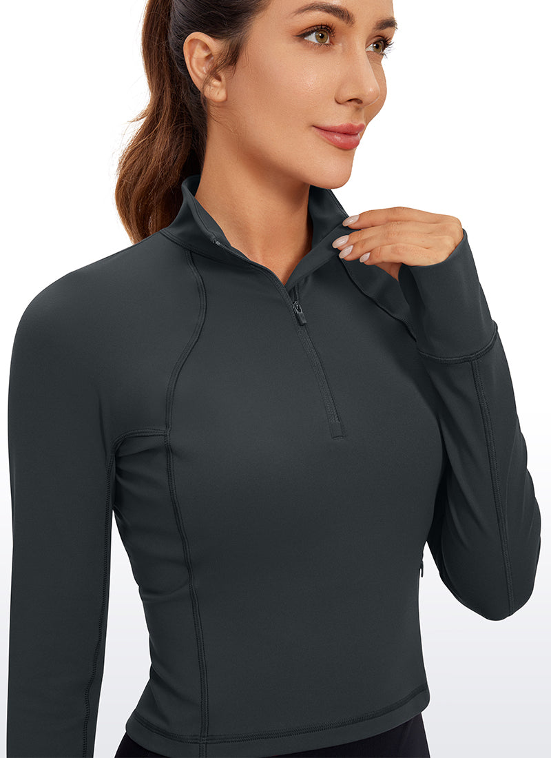 Butterluxe Half Zip Cropped Long Sleeve