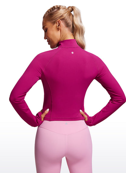 Butterluxe Half Zip Cropped Long Sleeve
