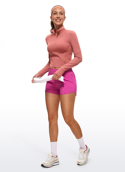 Butterluxe Half Zip Cropped Long Sleeve