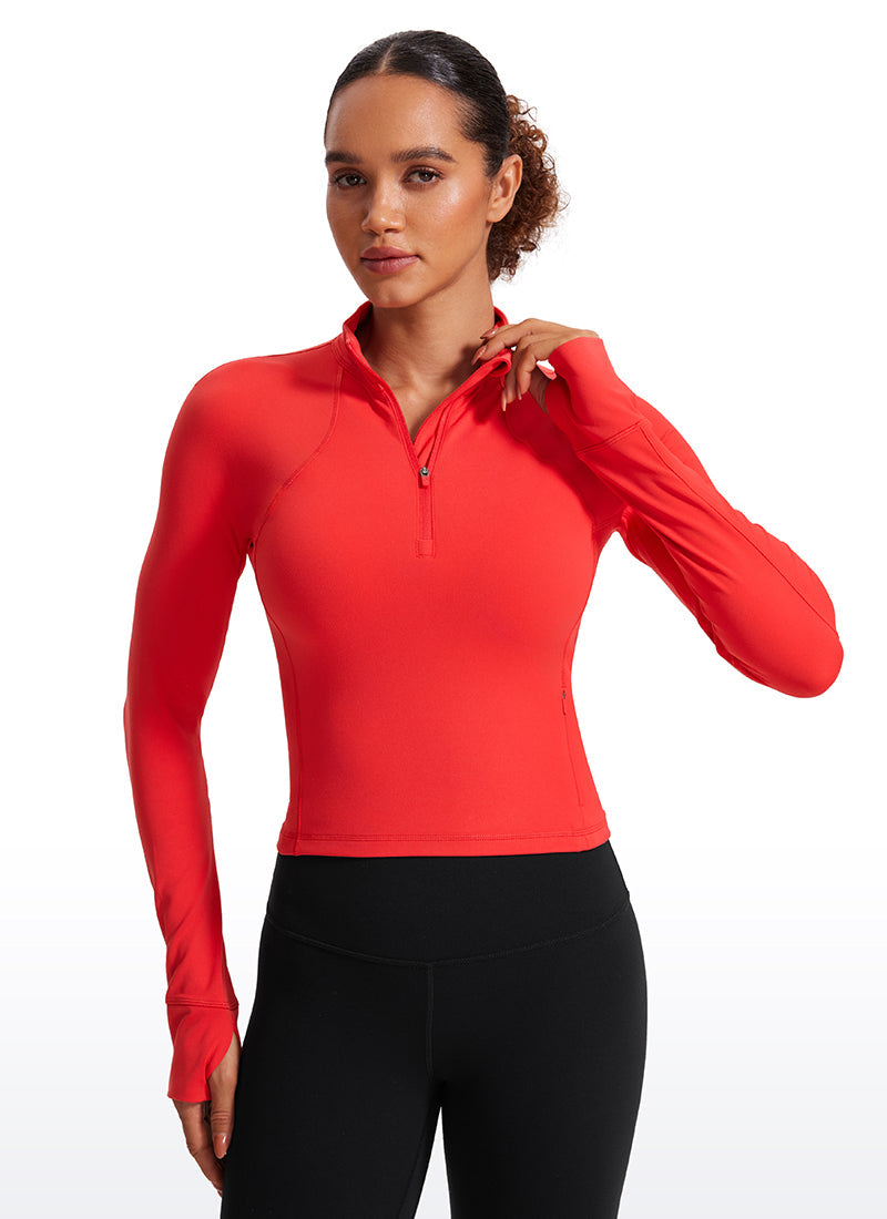 Butterluxe Half Zip Cropped Long Sleeve