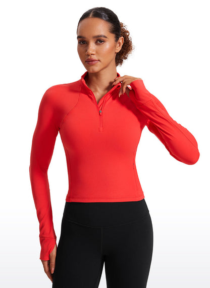 Butterluxe Half Zip Cropped Long Sleeve