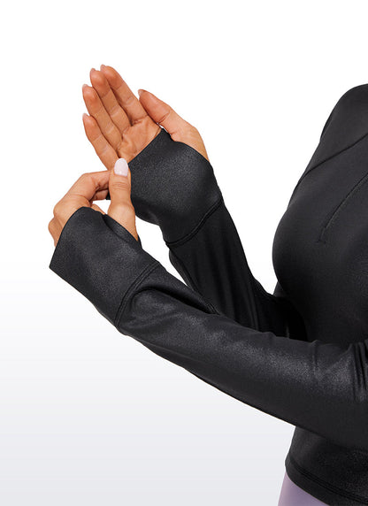 Butterluxe Half Zip Cropped Long Sleeve