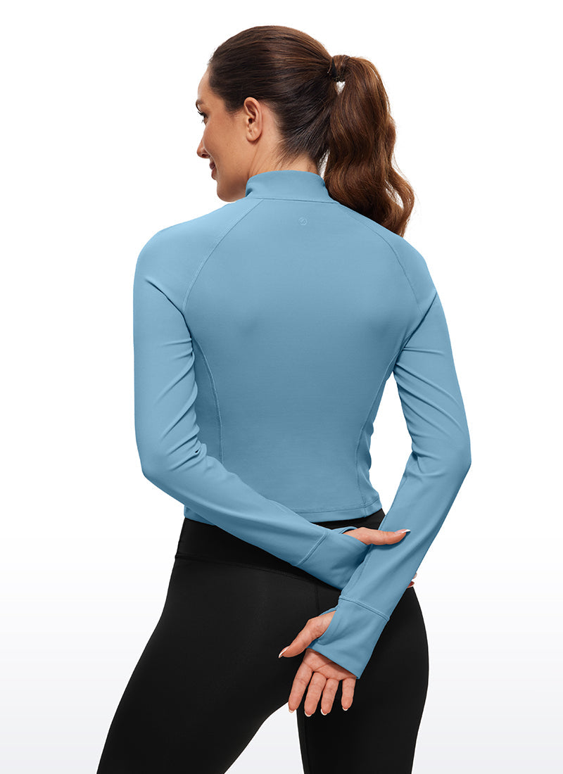 Butterluxe Half Zip Cropped Long Sleeve