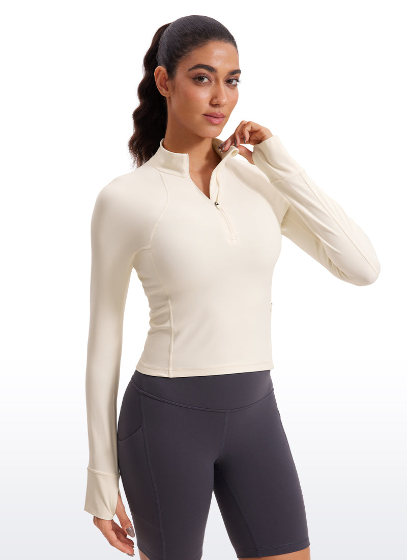 Butterluxe Half Zip Cropped Long Sleeve