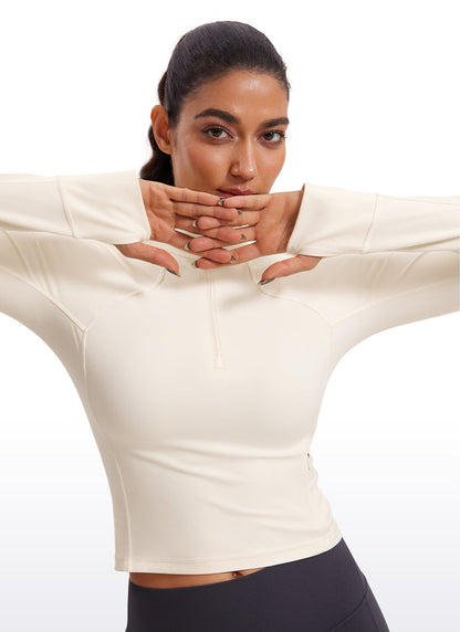 Butterluxe Half Zip Cropped Long Sleeve