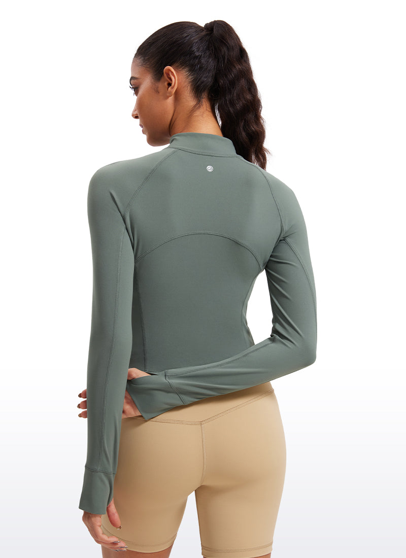 Butterluxe Half Zip Cropped Long Sleeve