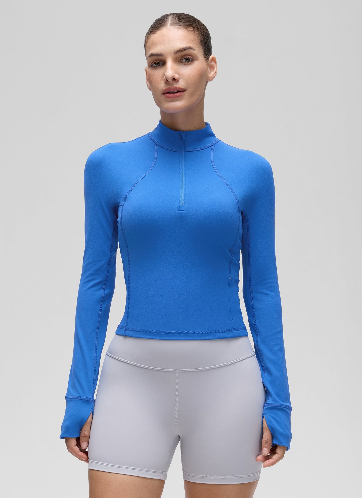 Butterluxe Half Zip Cropped Long Sleeve