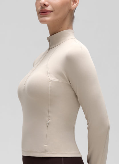 Butterluxe Half Zip Cropped Long Sleeve