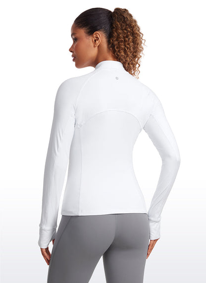 Brushed Thumbhole Half Zip Long Sleeve