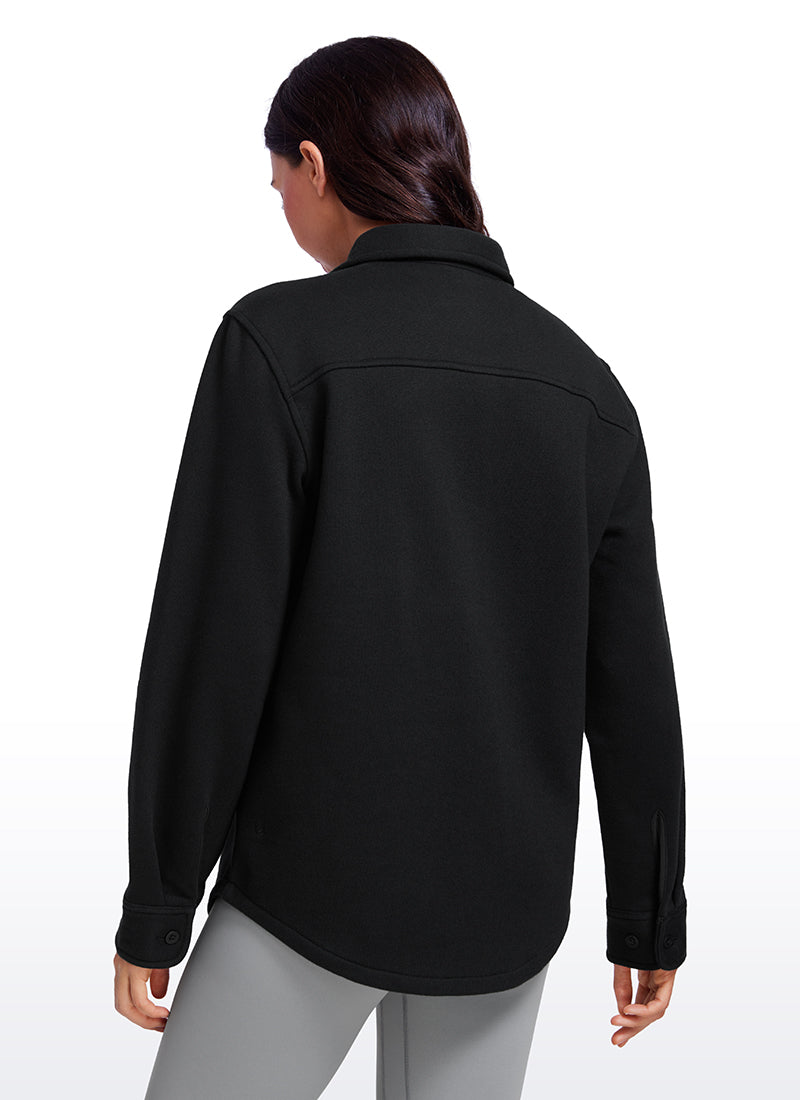 Fleece Lined Oversized Button Down Jacket