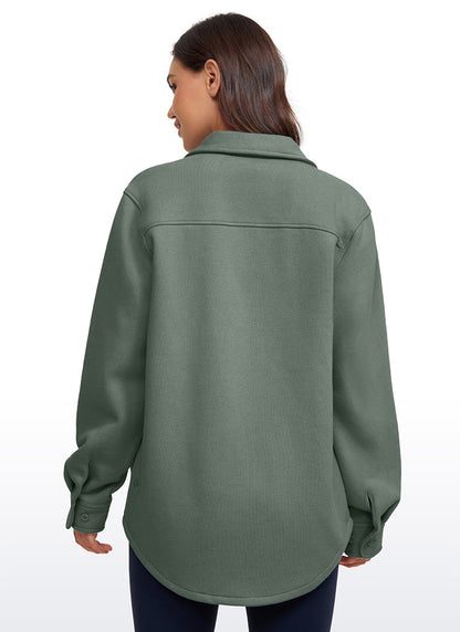 Fleece Lined Oversized Button Down Jacket