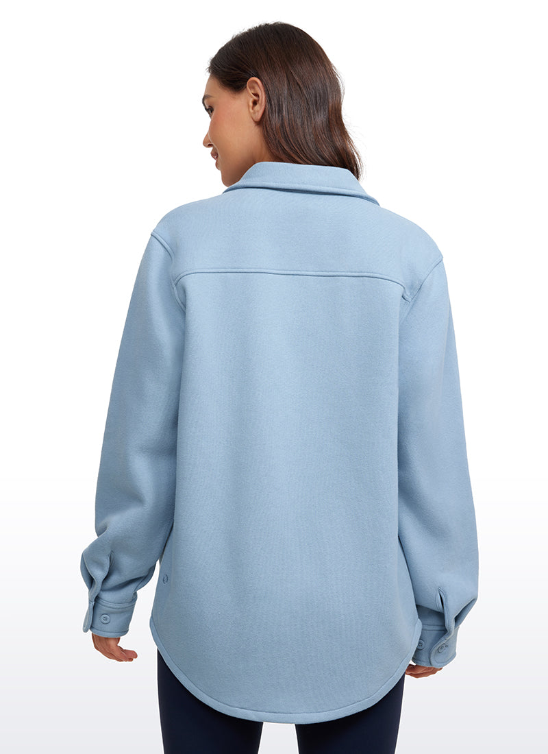 Fleece Lined Oversized Button Down Jacket