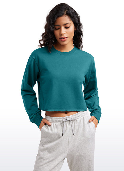 Amenity Double Raw Hem Sweatshirt